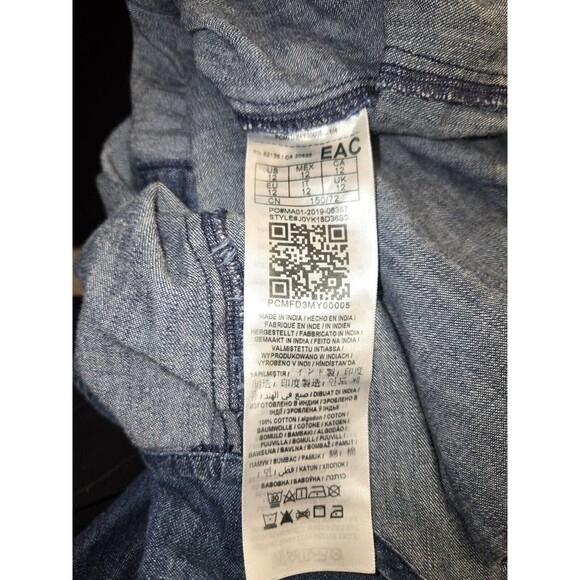 GUESS Girls' Big Roll Sleeve Denim Dress Size 12 - Picture 5 of 5